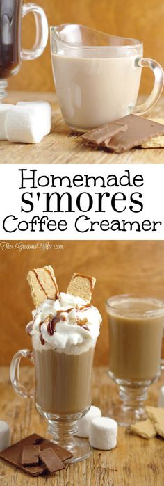 homemade s'mores coffee creamer in two mugs