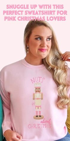 Pink Christmas Clothing Christmas Sweatshirt Outfit Pink Christmas Party Outfit Christmas Pullover Christmas Sweatshirt Outfit, Pink Christmas Jumper, Pink Nutcracker Christmas, Pink Christmas Party, Pink Christmas Sweater, Party Outfit Christmas, Pink Nutcracker