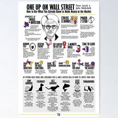 the one up on wall street poster is shown in black and white, with an image of