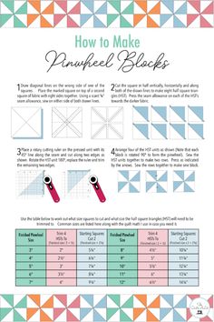 the instructions for how to make origami quilts with pictures and text on it