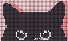 a cross stitch pattern of a black cat's face with the word love written on it