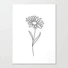 a black and white drawing of a single flower on a white background with the words, i