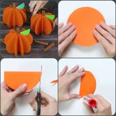 how to make paper pumpkins with construction paper step by step instructions on how to make them