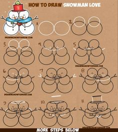 how to draw a snowman love step by step instructions for kids and beginners