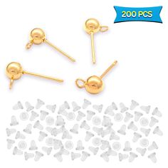 gold plated metal screws and studs are shown in this image with the price tag