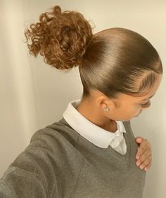 Slick Back Ponytail, Back Ponytail, Sleek Ponytail Hairstyles, Slick Back, Natural Curls Hairstyles