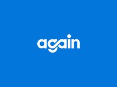 the logo for againin is shown on a blue background