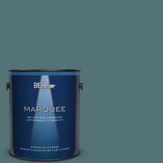 BEHR MARQUEE Stain-Blocking Satin Enamel Interior Paint and Primer is our most advanced interior paint and primer ever delivering high-performance coverage and color protection that makes the beauty last longer. Your new look will stay looking fresh and beautiful year after year backed by a lifetime guarantee. Ideal for every room. Color: Sophisticated Teal. Behr Marquee Paint, Behr Marquee, Cabinet Trim, Paint Keys, Hidden Colors, Paint Types, Paint Primer, Enamel Paint, Home Decorators Collection