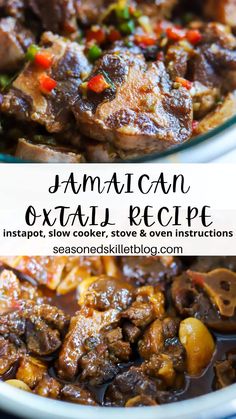 jamaican oxtail recipe with potatoes and carrots in a bowl