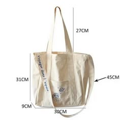 an image of a tote bag with measurements