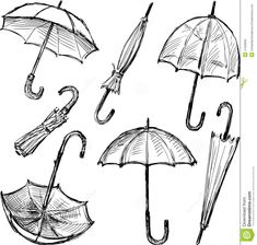 an image of umbrellas drawn by hand