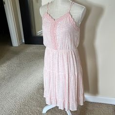 Woman’s Or Girls Pink Dress - Art Class Xl 14/16 Lace Trim - Strappy Back - Over The Knee Length Never Worn Class Dress, Dress Art, Pink Dress Women, Girls Pink Dress, Art Dress, Art Class, Art Classes, Over The Knee, Pink Girl