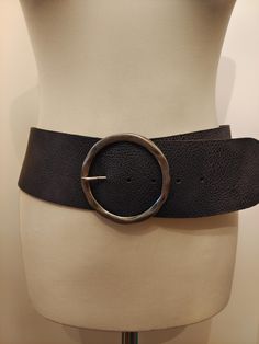 Wide Grey Real Leather Thick Belt With Round Buckle By Per Una Made in Italy Belt length (when it is fastened) at longest position: 90 cm /35.4" Length at shortest position: 80 cm / 31.5" Width: 8 cm/ 3.1" Perfect quality and condition Very heavy belt Big Belt, Thick Belt, Belt Length, Suspender Belt, Suspenders, Real Leather, Poland, Belts, Accessory Gift