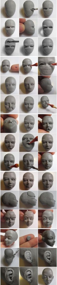 an image of a woman's face made out of clay