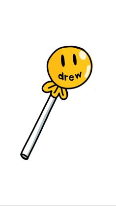 a drawing of a lollipop with the word drew on it's side