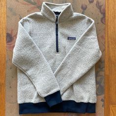 Patagonia Woolyester 1/4 Zip Pullover In Oatmeal With Navy Accents Euc, Like New! Women's Medium Softer Than Most Wool Sweaters Because Of The Polyester Blend Cozy & Simply Beautiful! Patagonia Half-zip Winter Outerwear, Patagonia Winter Half-zip Outerwear, Patagonia Midweight Fleece-lined Jacket, Patagonia 1/4 Zip, Patagonia Sweater, Patagonia Micro D Snap-t Fleece Pullover, Navy Accents, 1/4 Zip Pullover, Patagonia Womens