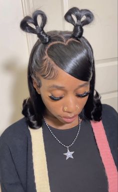 Valentines Hairstyles, Shaved Hair Designs, Weave Ponytail Hairstyles, Sleek Ponytail Hairstyles, Y2k Hairstyles, Creative Hair Color, Birthday Hairstyles, Black Ponytail Hairstyles, Dyed Hair Inspiration