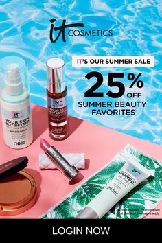 Shop all of Your Summer Beauty Faves up to 25% off with IT Cosmetics Eye And Lip Makeup, Favorite Skincare Products, Aloe Vera Extract, It Cosmetics, Best Oils, Beauty Favorites, Summer Beauty, Makeup Skincare, Aging Skin Care