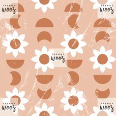 a pink background with white flowers and words that say merry woo's on it