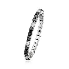 a black and white diamond ring