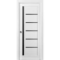 a white door with black lines painted on the front and side panels, against a white background