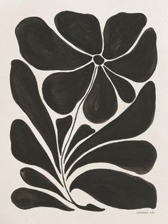 a black and white drawing of leaves