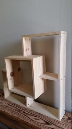 the shelves are made out of plywood and have holes in them to hold items