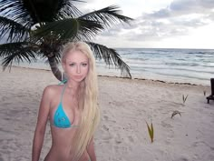 A Woman, The Beach, Water, Blue