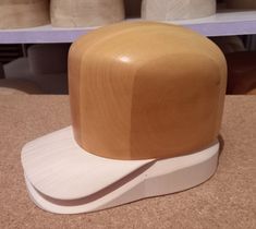 Wooden hat blocks, forms for millinery, hatmakers. Basswood, natural colour, treated with water-resistant lack. Size: 57cm = 22,5 inch circumference  Brim with string groove  Weight: 2,65 kg Brand new item. Shipping cost estimated, will be calculated according to your country! Adjustable Brown Brimmed Cloche Hat, Brown Wool Cloche Hat With Curved Brim, Doll Hats, Hat Blocks, Doll Hat, Hungary, Doll Toys, Toys Games, Action Figures