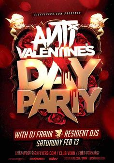 valentine's day party flyer template