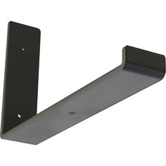 a black metal shelf bracket on a white background