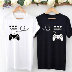 Couple Shirt Design Ideas, Perfect White Tee Shirt, Couples Clothes, T Shirt Couple, Funny Women