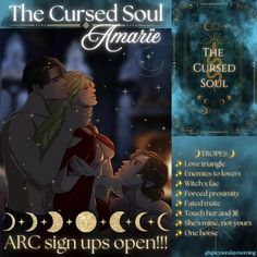 the cursed soul amarie - arc sign up open with an image of two people hugging