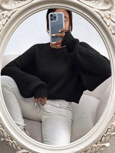 LADIES WOMENS CHUNKY KNITTED SOLID CASUAL BAGGY WINTER OVERSIZED CROP JUMPER TOP Lederhosen Outfit, Batwing Sleeve Sweater, Oversize Pullover, Drop Shoulder Sweater, Pullover Outfit, Cold Shoulder Long Sleeve, Women Sweaters, Long Sleeve Pullover Sweater, Drop Shoulder Sweaters