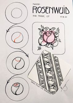 the instructions for how to draw roses and circles