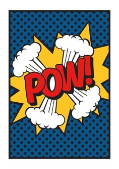 a pop art poster with the word pon on it