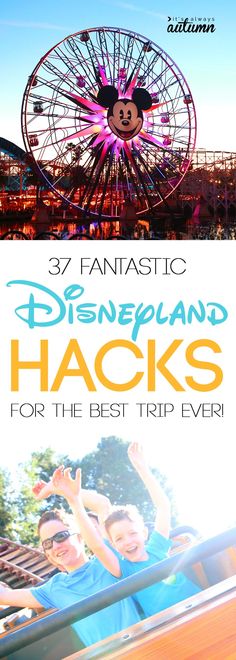 the disneyland and hacks for the best trip ever is featured in this postcard