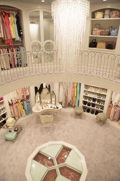 an aerial view of a closet in a house