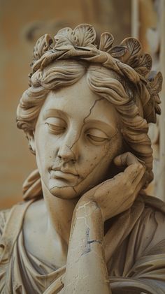 a statue holding a cell phone to its ear