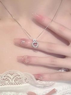 Multicolor  Collar  Zinc Alloy   Embellished   Fashion Jewelry Dream Rings, Kawaii Makeup, Crystal Heart Necklace, Pink Necklace, A Necklace