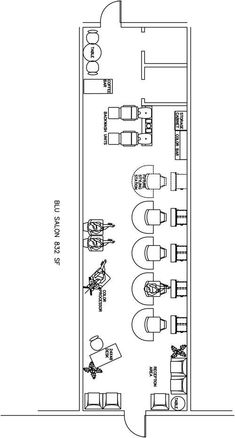 the floor plan for an office with several tables and chairs