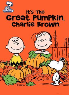 a charlie brown book cover with the title it's the great pumpkin, charlie brown