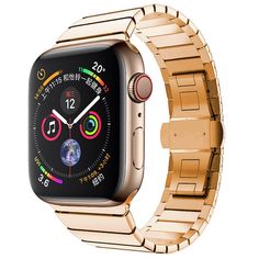 Bracelet en acier à lamelles - eWatch Straps Rose Gold Apple Watch, Gold Apple Watch, Bracelet Metal