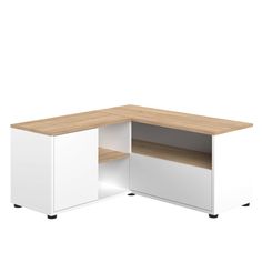 Angle 90 TV Stand E3242A0321A01 White and Natural Oak