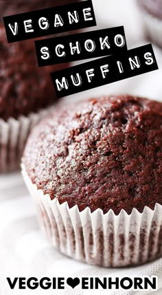 Vegane Schokomuffins Vegan Muffin, Egg-free Recipes, Muffins Vegan, Chocolate Muffin Recipe, Vegan Muffins, Birthday Food, Vegan Cake