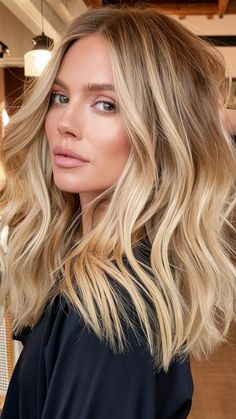 Creamy Buttery Blonde Hair, Contouring Hair Blonde, Honey Blonde With Lowlights, Warm Blonde With Shadow Roots, Root Blend Blonde, Buttery Blonde Hair Balayage, Golden Honey Blonde Hair Caramel, Golden Blonde Hair With Dark Roots, Caramel Honey Blonde Balayage