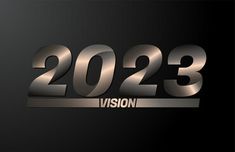 a black and silver background with the number 2053 in it's center, which reads vision