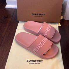 Size 35 (Women’s 5) Nwt Never Worn Comes With Dust Bag And Box Cute Girly Things To Buy, Bubble Slides Fit Pink, Cheap Pink Sports Slides, Pink Bubble Slides, Pink Designer Slides, Trendy Non-slip Pink Slides, Kurt Slides, Burberry Slides, Shoe List