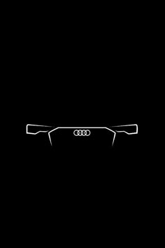 an audi logo on a black background with white lines in the shape of two letters