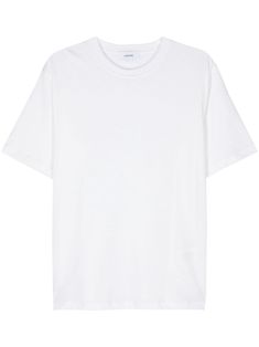 white cotton-silk blend soft jersey crew neck short sleeves straight hem Cheap White Shirt, Big White Shirt, White T Shirt, White Tshirt Women, Baggy Shirt, White Crewneck, Crew Neck Tshirt, White Crew Neck, T Shirt Vest